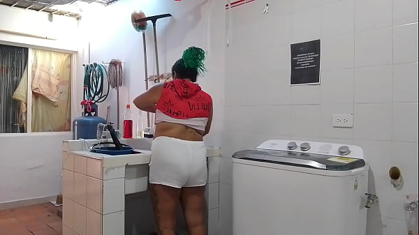 the new neighbor is very rich I love how she moves her huge buttocks while washing her clothes in the laundry room