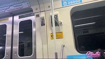 That slut saw the bulge and sucked it inside the subway station.