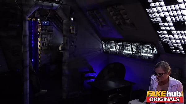 FAKEhub - Hot young scientist discovers a universe where time runs backwards so explores a big cock to an explosive squirting orgasm before taking a reverse facial - Space Taxi