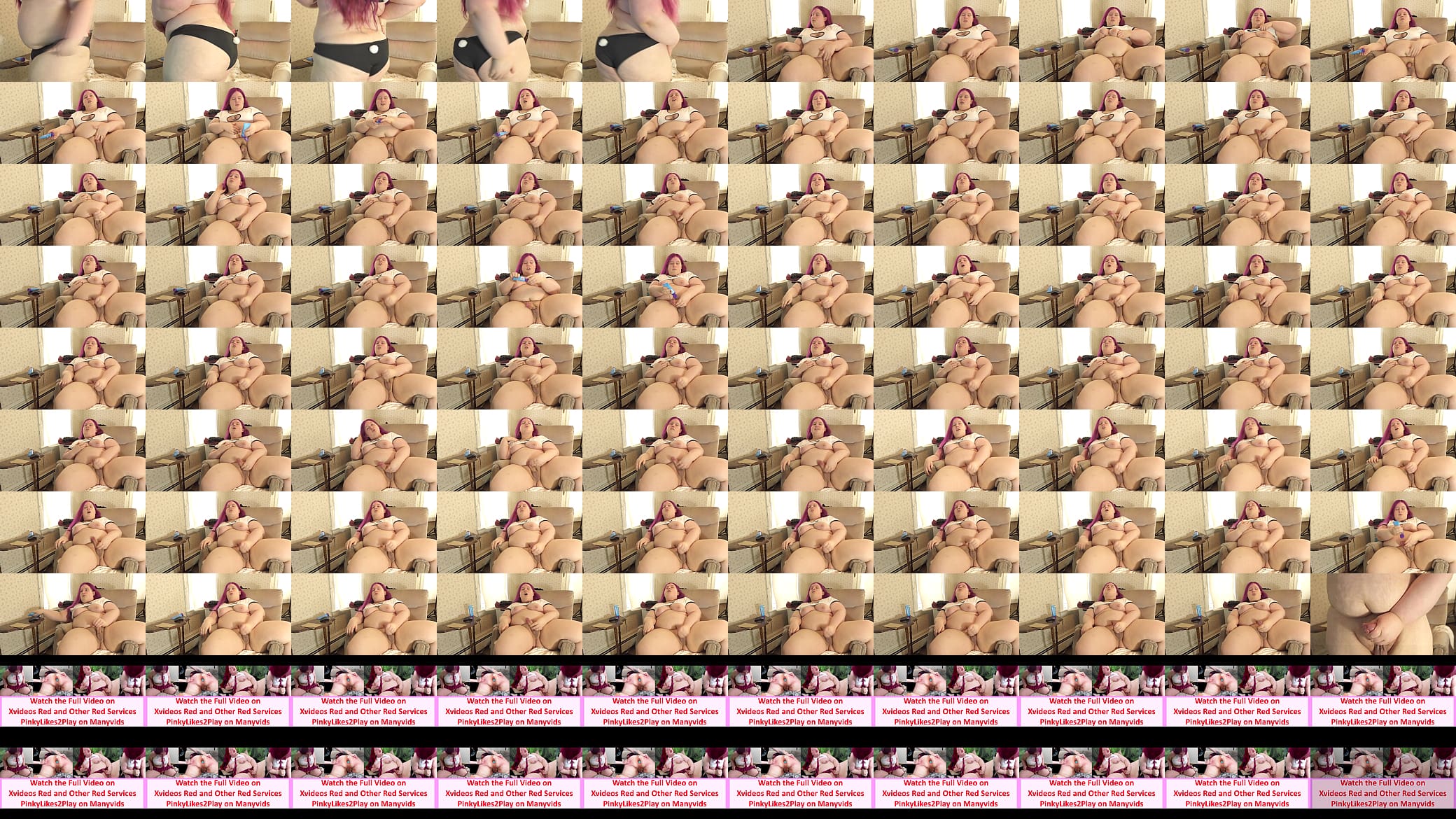 Chubby Shemale Redhead Pinky Masturbates and Cumshots Upclose 预览图
