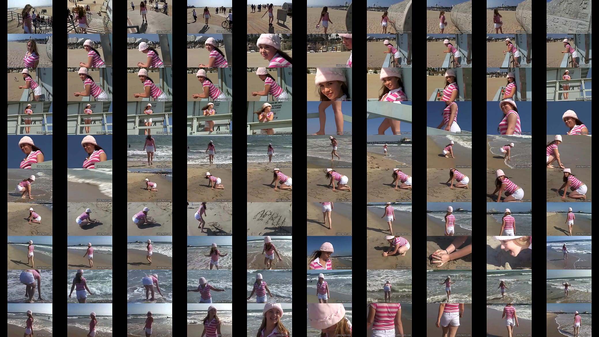 Sweet Teen Little April&#039;s Beach Walk And Holiday 预览图