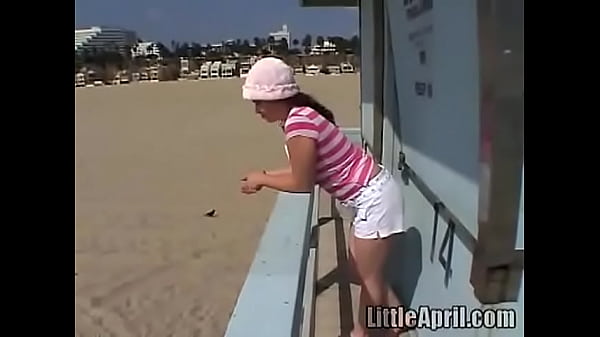 Sweet Teen Little April's Beach Walk And Holiday