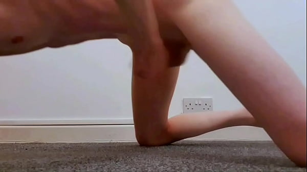 Download Video - Skinny boy gets horny while doing press-ups