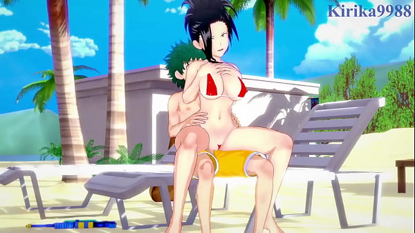 Download Video - Momo Yaoyorozu and Kyoka Jiro and Izuku Midoriya intense sex&period; - My Hero Academia Hentai