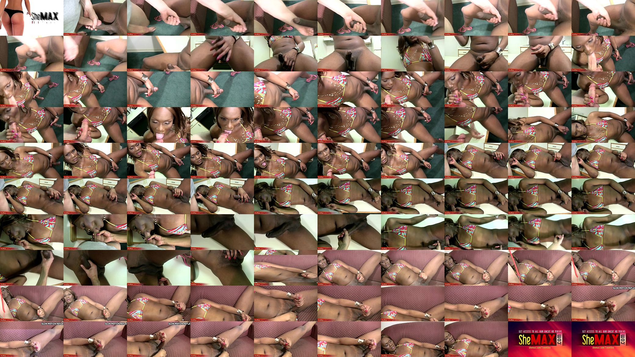 Dark skin shemale sucks my dick in closeup and loads jizz 预览图