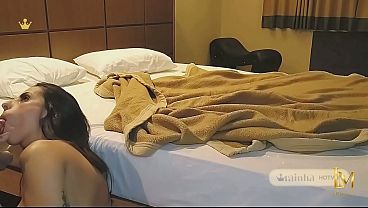 "Look what this black guy is doing to your little wife, you cuckold" - Naughty married woman takes her black lover to a motel, fucks him, and humiliates her cuckolded husband.