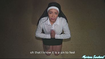 Priest fucks the wet pussy and mouth of a horny sinful nun – Mariana Sandoval