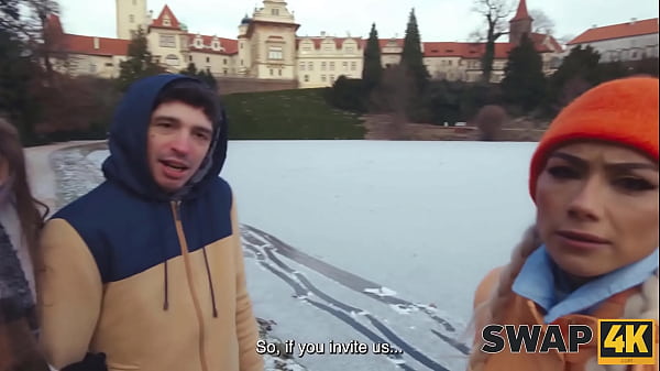 SWAP4K. A Sunday walk ended up as having a hot girl with in our bed, it was her first threesome