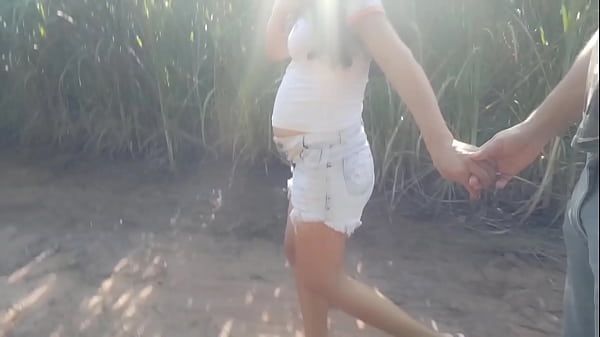 my best student goes with me to walk in the woods and fuck outdoors.complete in Red!