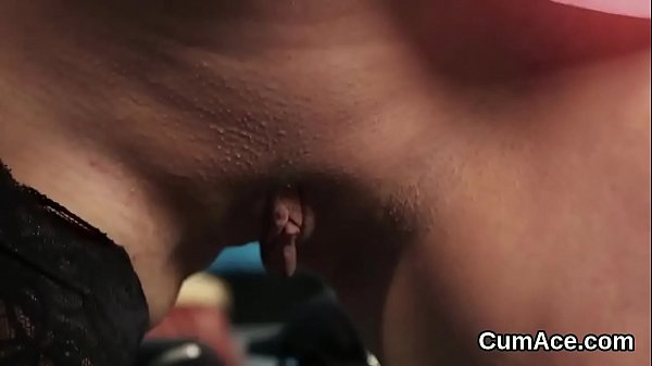 Slutty honey gets cum load on her face sucking all the spunk