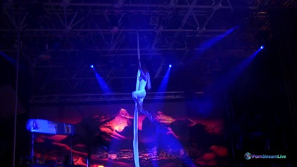 Naked Ginger Jones aerial silk dance
