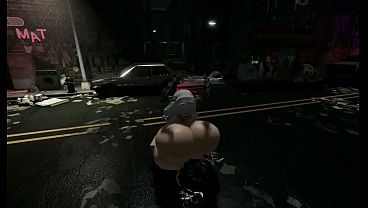My futanari girlfriend fucked my ass right on the street