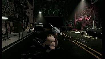My futanari girlfriend fucked my ass right on the street