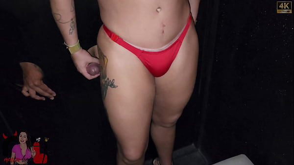 Being fucked by a stranger in the Glory hole without a condom, I got milk in my mouth!