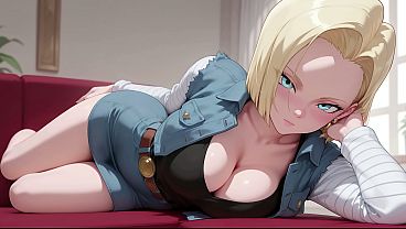 アンドロイド18号がリビングのソファでクリリンとセックス！無修正ドラゴンボールZヘンタイAI生成