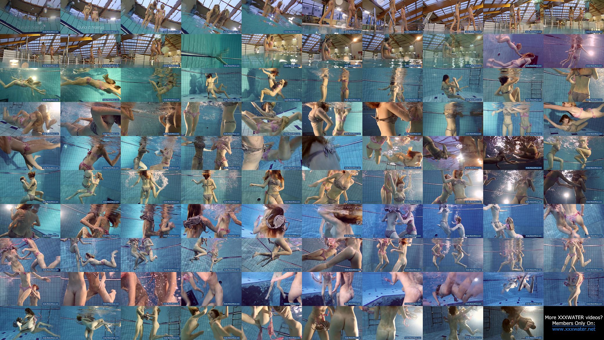 Horny girls strip eachother in the pool 预览图