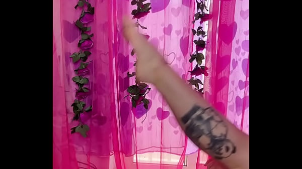 teasing in black pantyhose