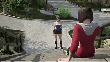 Stepdaughter masturbates her vagina while watching her stepmother and stepfather. Hentai game