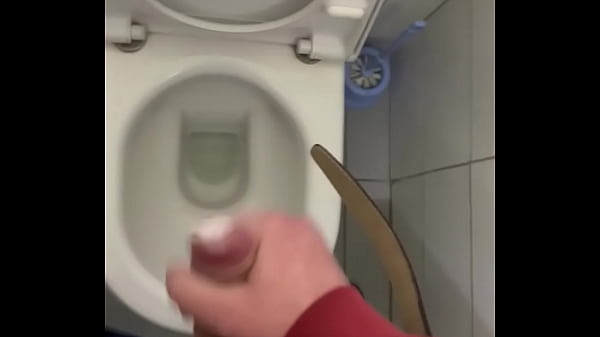 Download Video - My dick cums in a public toilet close up
