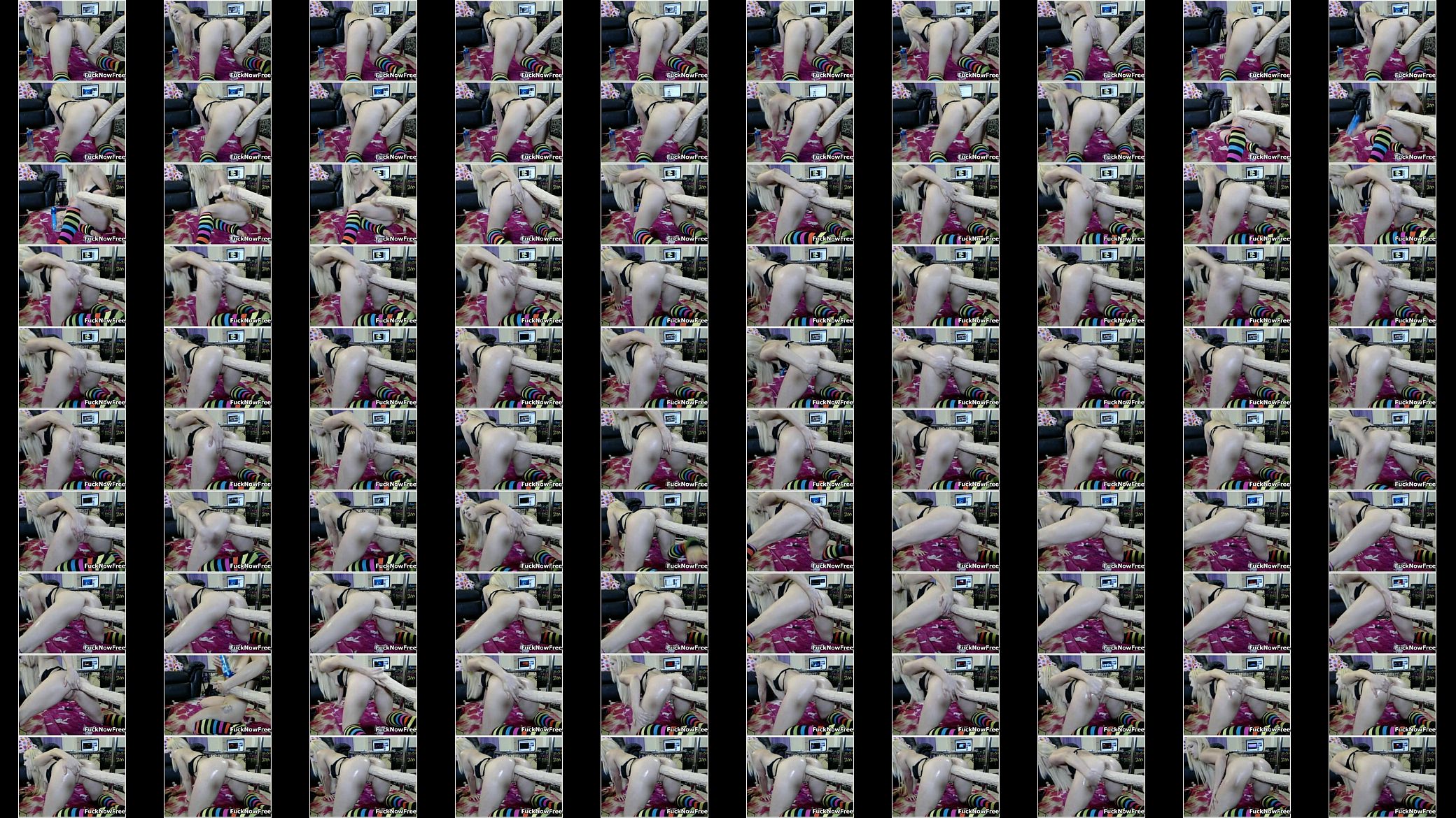Blonde Webcam Teen Fucks Huge Dildo 预览图