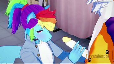 Download Video - Digimon my little pony Yaoi - Renamon and Rainbow Dash handjoob blowjob and fucked with creampie in his ass - Yiff Anime Manga