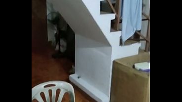 A beautiful young woman from Bandung. Almost caught by her roommate.