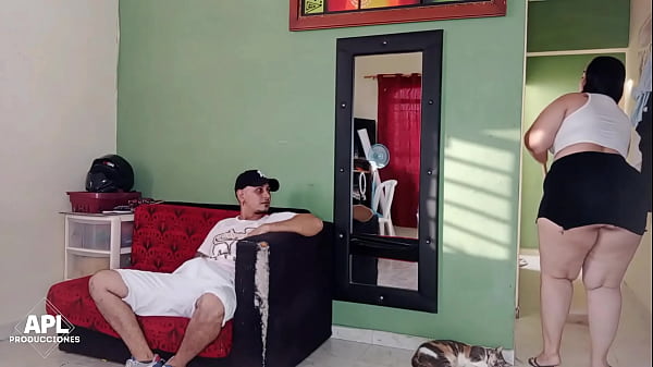 I like to seduce my stepdaughter's boyfriend while I do the cleaning at home - Part 1