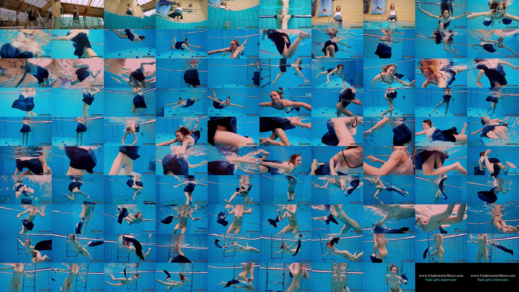 Teen girl Avenna is swimming in the pool 预览图