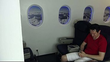 Foot fetish sex with stewardess while in air plane-Segment 1