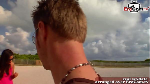 Skinny brunette young woman picked up on vacation for porn casting