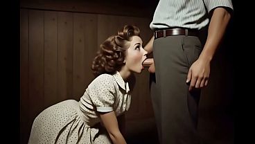 1940's Housewife Fantasy, Fucking My Neighbors Lonely Horny Housewife While Her Husband Is Away At War (Vintage, Anal, Facial, Perfect Tits, Strip Tease) -AI Generated