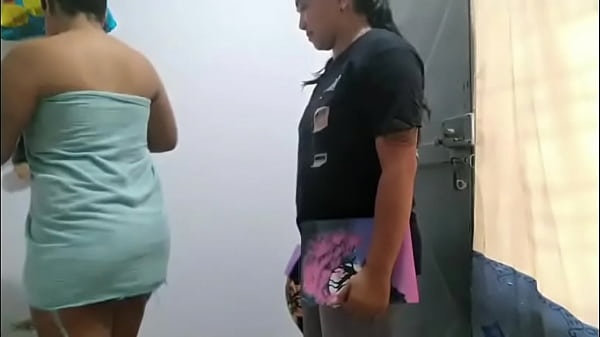 domiciliary gets horny when he sees me in a towel and notices my big ass coming out, he starts masturbating me until he makes me cum