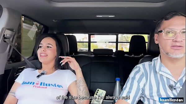 Ana Black shoves a big cucumber up her pussy until she cums in the car - Juan Bustos ROAD