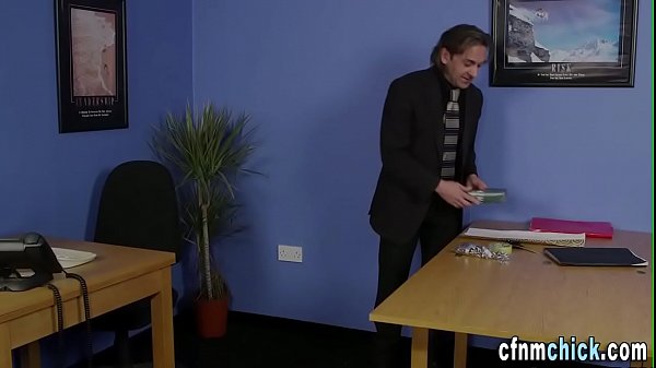 Cfnm babe gets railed over desk