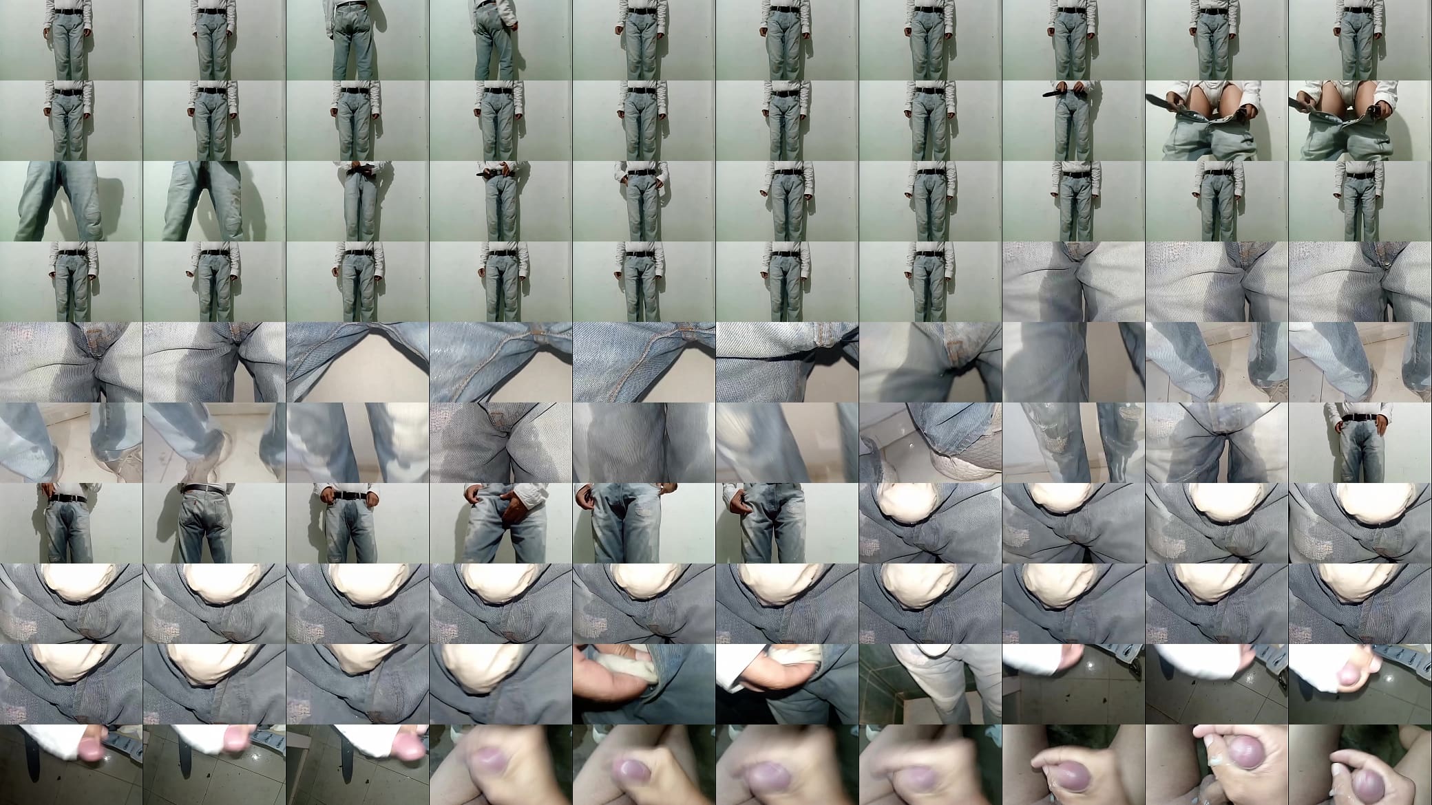 Pantalones orinados con pa&ntilde;al de tela y doble orgasmo 预览图