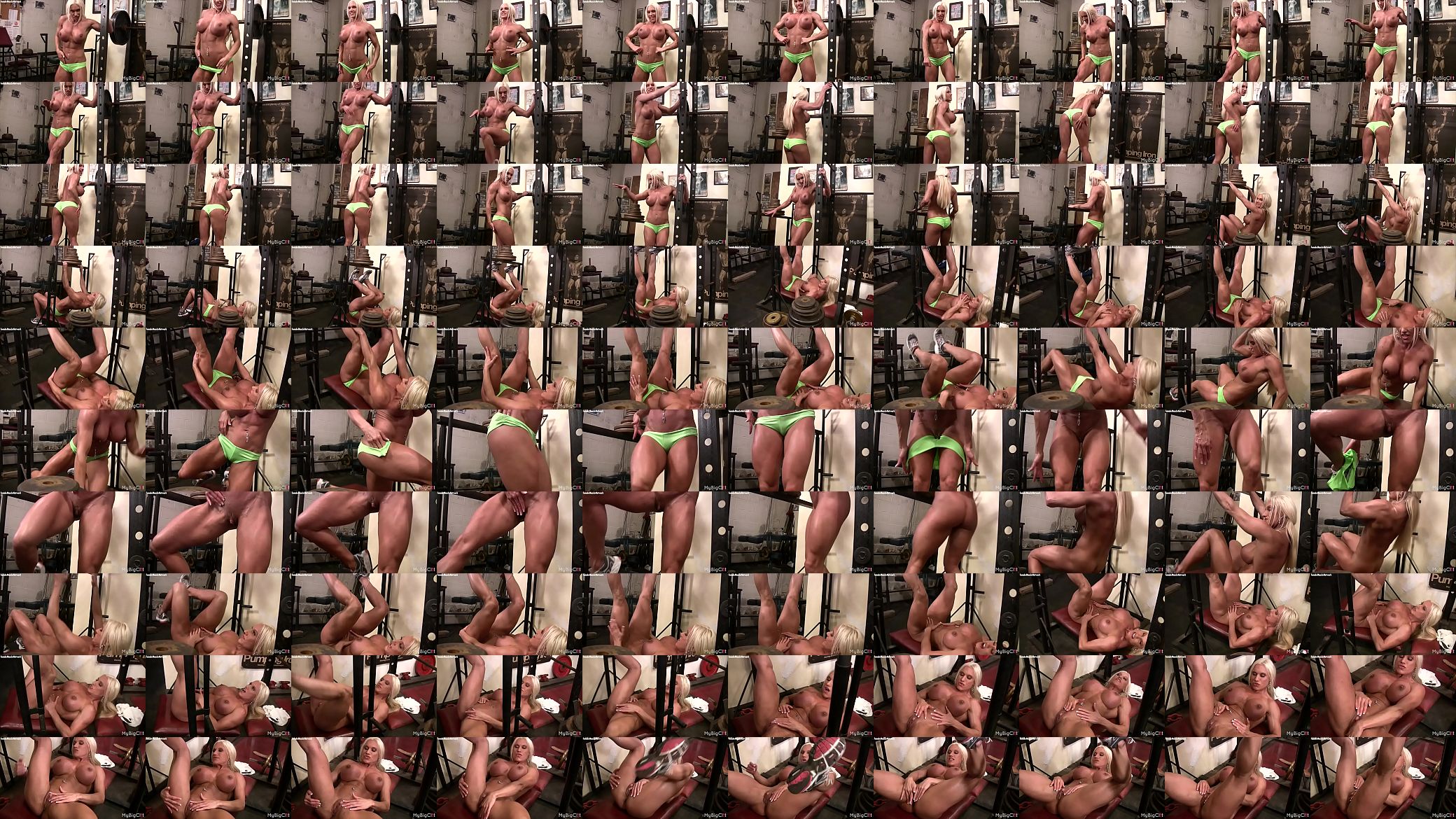 Naked Female Bodybuilder Rubs Her Clit in Gym 预览图