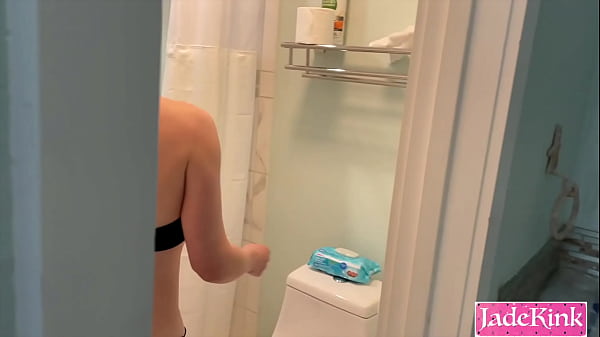 Peeing on slutty girlfriend in bathroom and made to lick piss from floor