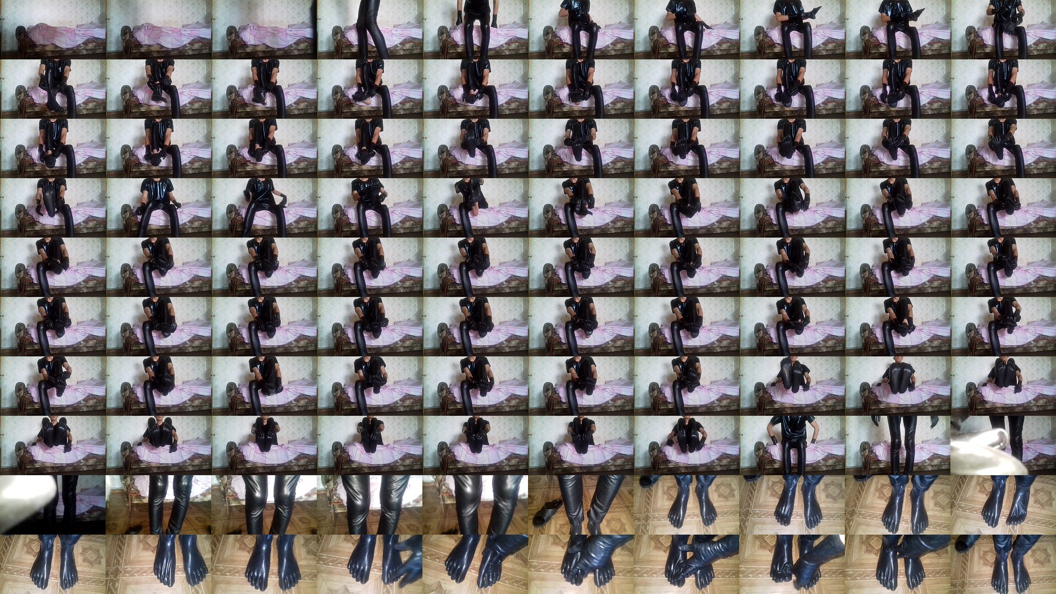 putting on black rubber socks 预览图