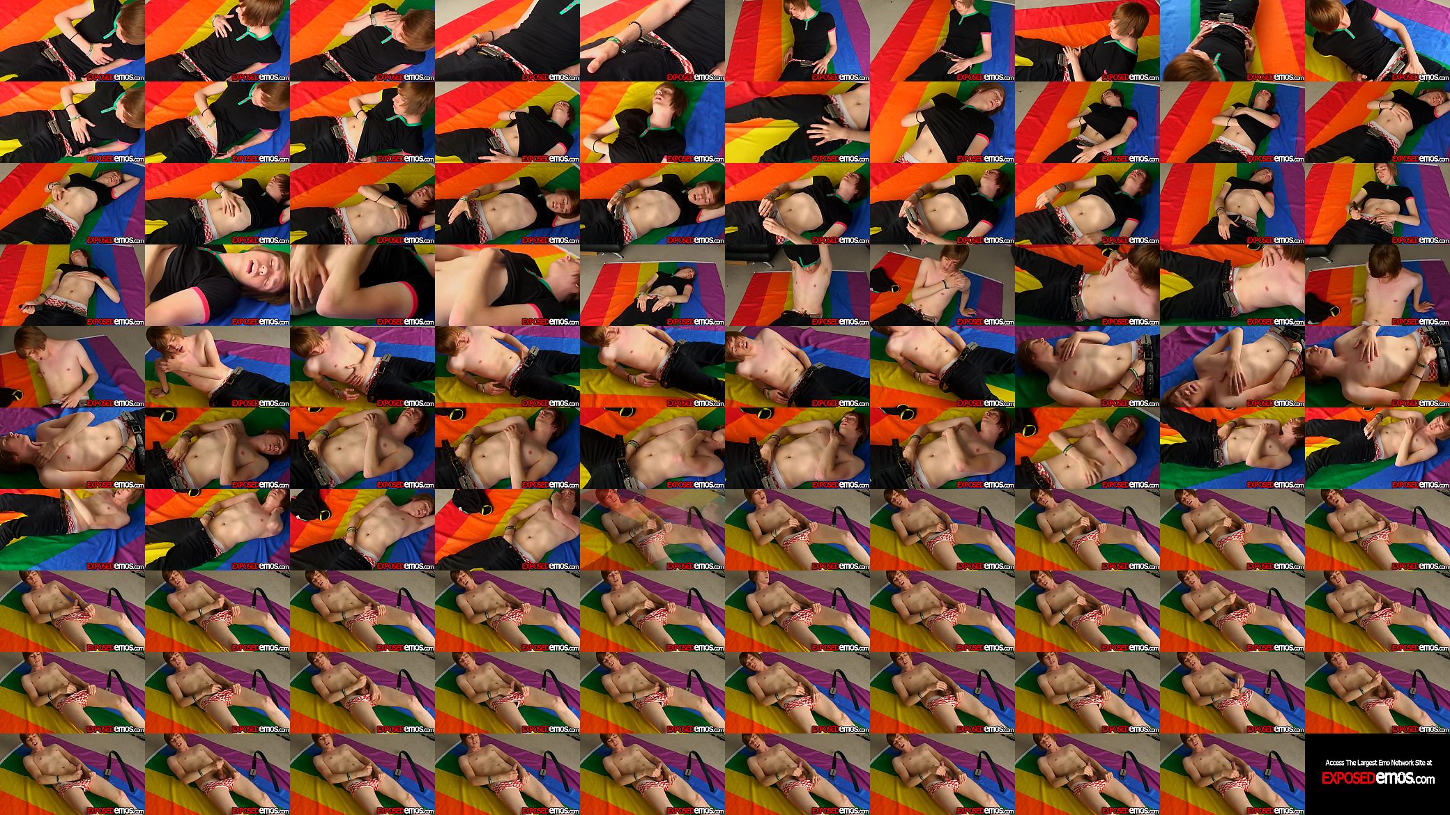 Hardcore masturbation session with emo twink on gay flag 预览图