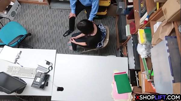 Hot teen thief fucked by a security guard to avoids jail