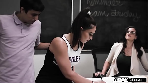 Download Video - Cheerleader anal fucked by teachers stepson as she watches
