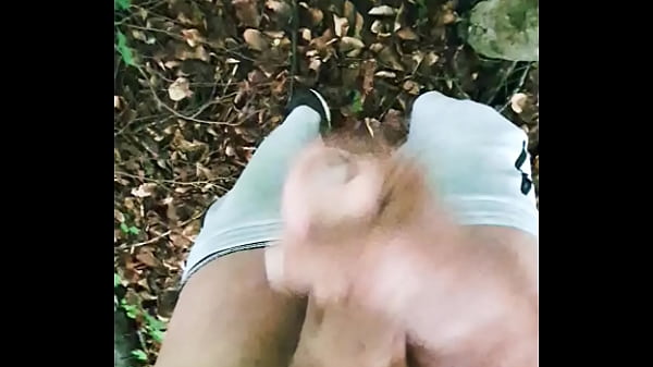 guy jerking off in pants in public