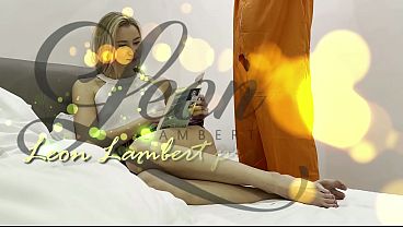 Beautiful skinny college girl takes all the cum on her dress after long slow cock teasing handjob with oil and creme