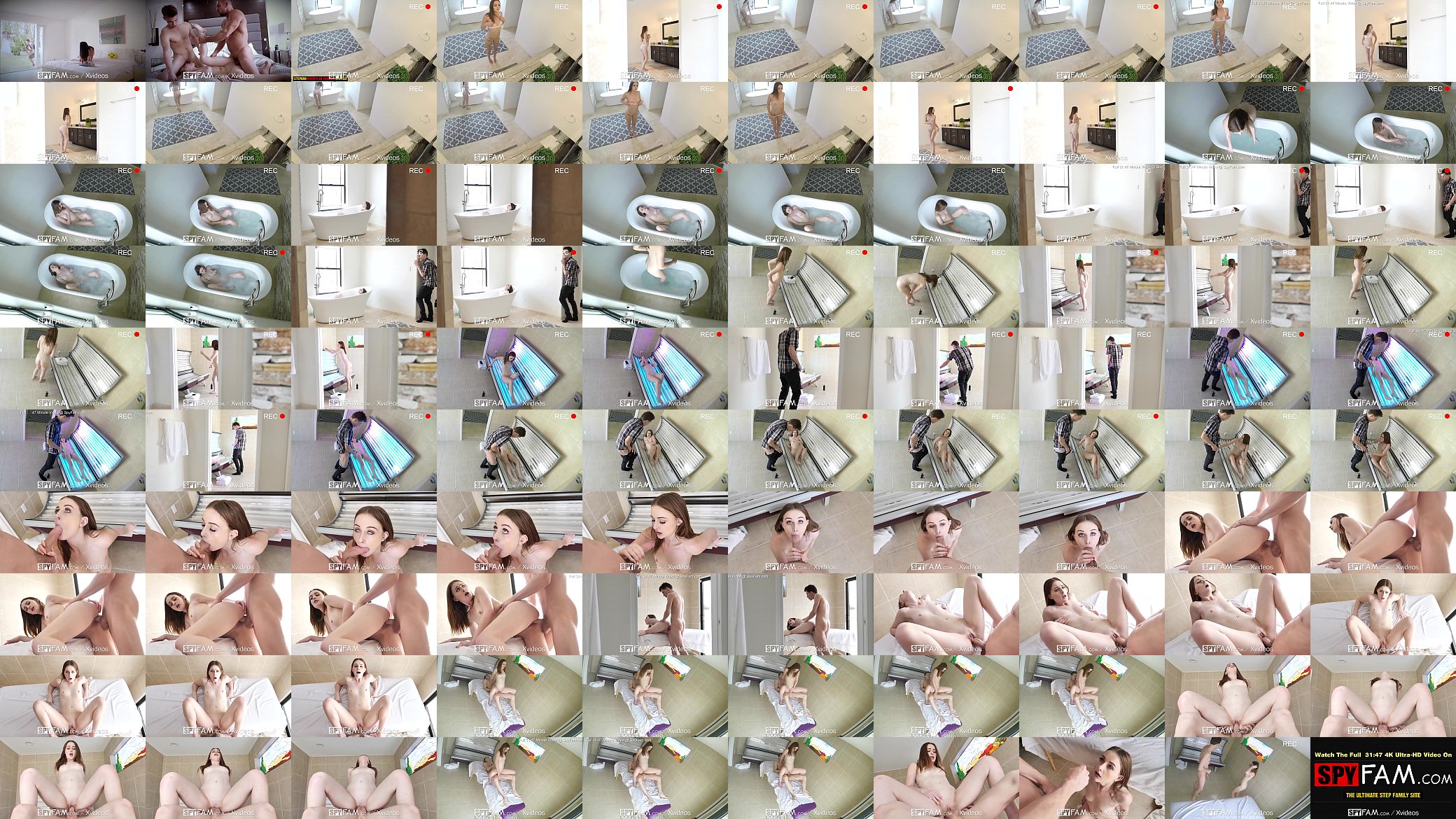 SPYFAM Step bro creeps on naked tanning step sister 预览图