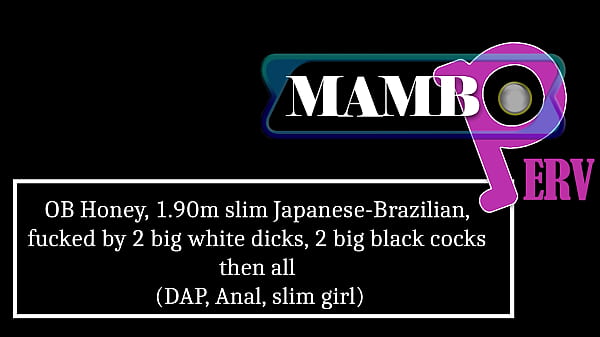 OB Honey, 1.90m slim Japanese-Brazilian, fucked by 2 big white dicks, 2 big black cocks then all (DAP, Anal, slim girl, gapes, BBC, ATM, 2-2 then 4on1) OB474