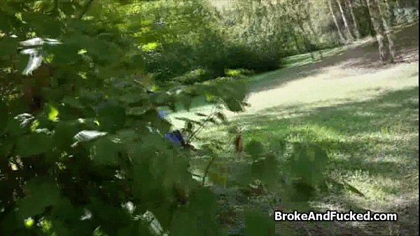 Public park sex with broke blonde