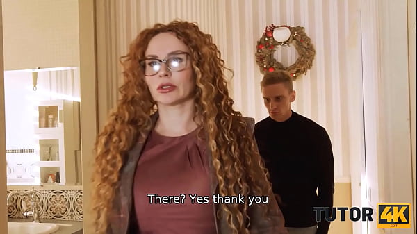 Download Video - TUTOR4K&period; Big-tittied tutor with curly red hair makes love to student