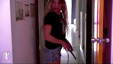 Thief Breaks In & Gets Caught Humping Latina's Thick Ass – Power Flip Tribbing Orgasms!