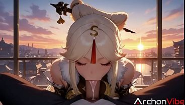 私は村人を救ったので、彼女は屋上でセックスして私に感謝した [AI]