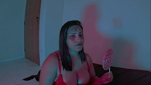 The horny little witch did erotic magic to fuck her pussy